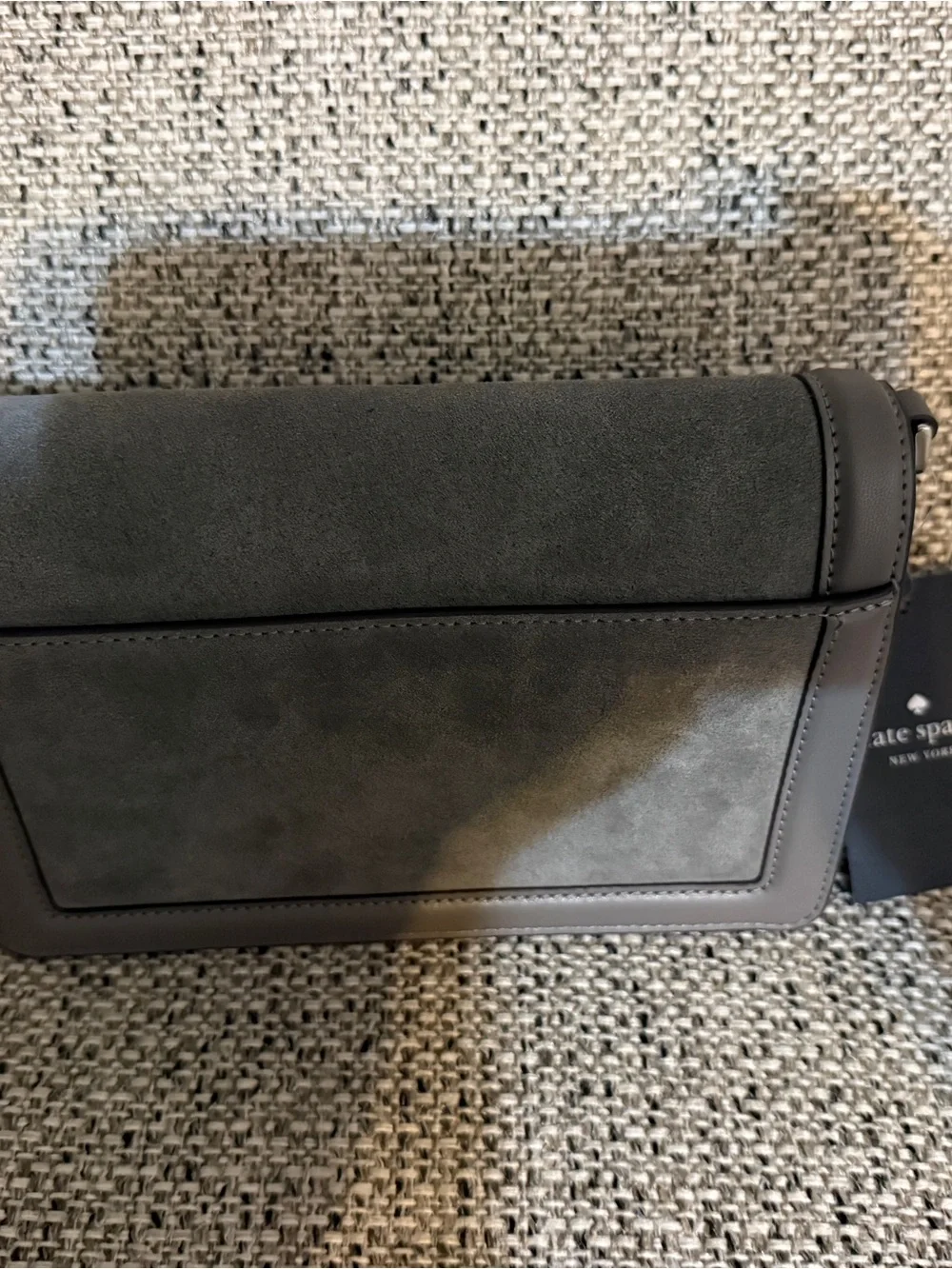 kate spade Gray Suede & Leather Flap Crossbody